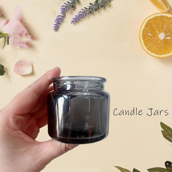 100ml Round Shape Amber Clear Green Glass Candle Jars with Cork and Wide Mouth - 图片 5
