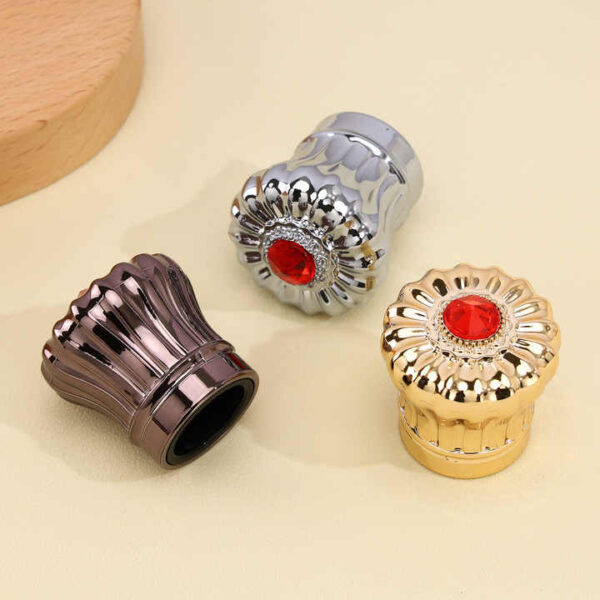 Luxury Gold Heavy Metal Perfume Bottle Lids FEA 15mm Bronze-Colored Zamac Perfume Cap - 图片 5