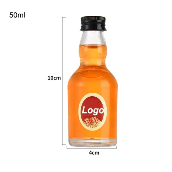 Empty 50ml Transparent Empty Mini Glass Wine Bottle Variety Shape Glass Bottle with Screw Cap - 图片 10