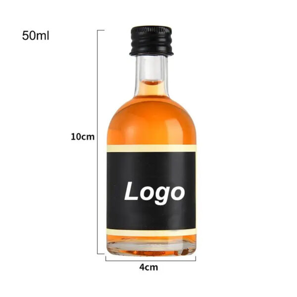 Empty 50ml Transparent Empty Mini Glass Wine Bottle Variety Shape Glass Bottle with Screw Cap - 图片 8