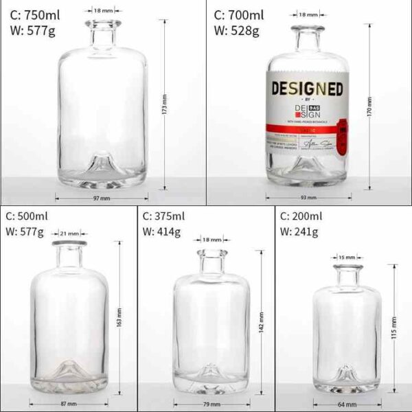 750ml Wholesale Glass Liquor Bottle Whisky Spirit Glass Bottle 700ml 500ml 375ml 200ml for Liquor Whiskey Rum - 图片 7