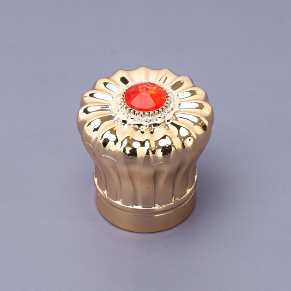 Luxury Gold Heavy Metal Perfume Bottle Lids FEA 15mm Bronze-Colored Zamac Perfume Cap - 图片 2