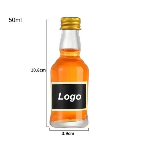 Empty 50ml Transparent Empty Mini Glass Wine Bottle Variety Shape Glass Bottle with Screw Cap - 图片 9