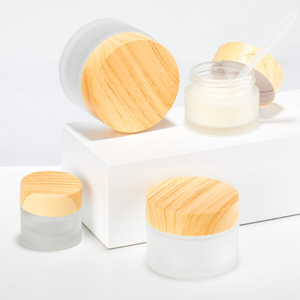 Empty Frosted Glass Cosmetic Bottle 50g Face Cream Jars No reviews yet - 图片 3