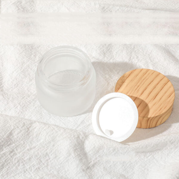Empty Frosted Glass Cosmetic Bottle 50g Face Cream Jars No reviews yet - 图片 4
