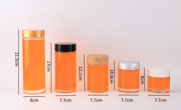 Customized Round Glass Jar 180ml 250ml 500ml 750ml Container for Honey Jam Baby Food Storage with Wooden Metal Lid - 图片 10