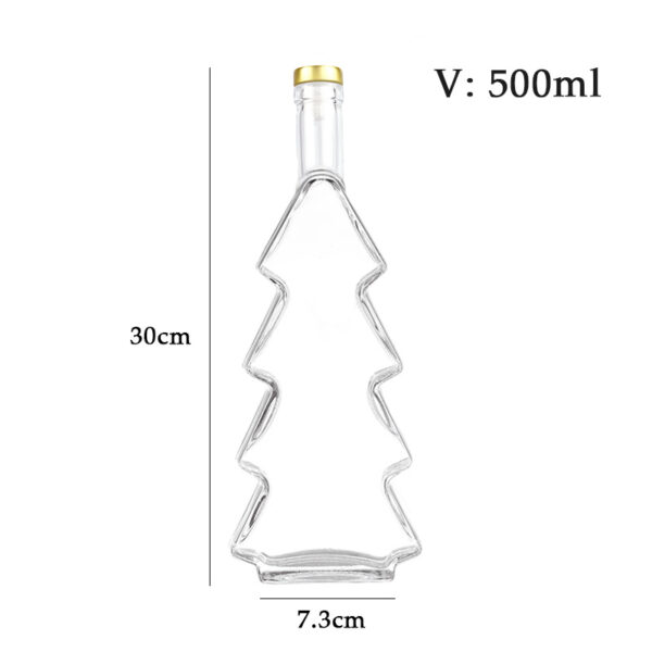 500ml Liquor Spirit Vodka Whiskey Gin Glass Bottles Tree Shaped Bottle with Stopper - 图片 4