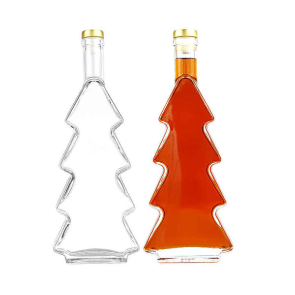 500ml Liquor Spirit Vodka Whiskey Gin Glass Bottles Tree Shaped Bottle with Stopper - 图片 5