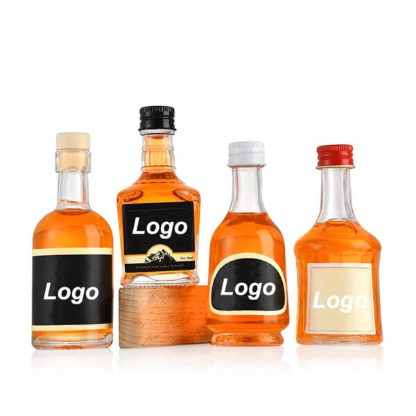 Empty 50ml Transparent Empty Mini Glass Wine Bottle Variety Shape Glass Bottle with Screw Cap - 图片 6