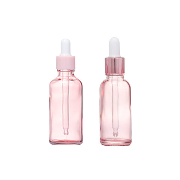 Rose Gold Cap Pink Cosmetic Essential Oil Serum 5ml 10ml 15ml 20ml 30ml 50ml 100ml Glass Dropper Bottles - 图片 4